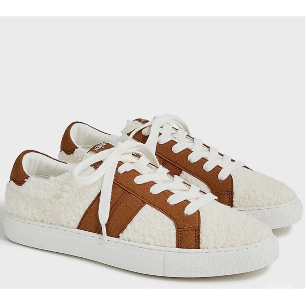 J. Crew Striped Sherpa Road Trip‎ Sneakers Size 6.5 Preppy Classic Academia